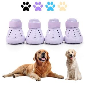 Lavender Dog Boots for Large Dogs - Adjustable Protective Paw Covers
